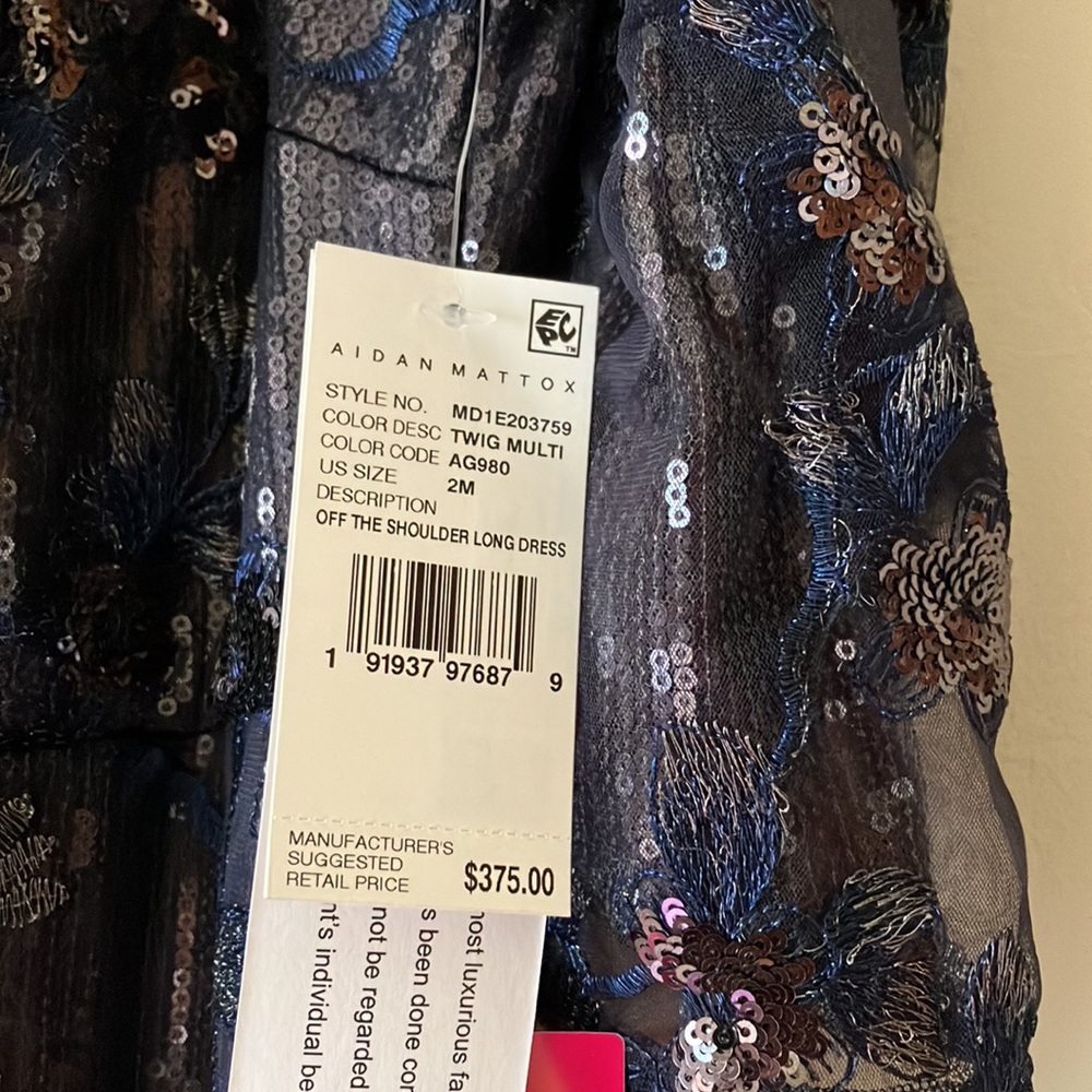 Aidan Mattox off shoulder sequined gown - Picture 6 of 7